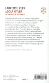 Adolf Hitler ; la séduction du diable - 4ème de couverture - Format classique