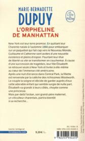 L'orpheline de Manhattan t.1 - 4ème de couverture - Format classique