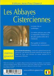 Les abbayes cisterciennes - 4ème de couverture - Format classique