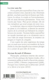 La crise sans fin ; essai sur l'expérience moderne du temps - 4ème de couverture - Format classique