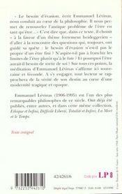 De l'evasion - 4ème de couverture - Format classique