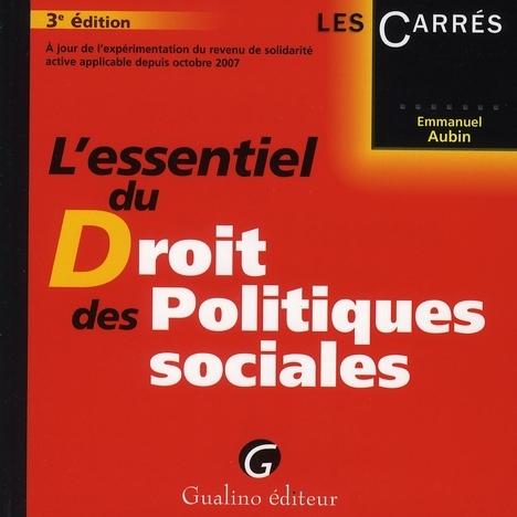 L'essentiel du droit des politiques sociales