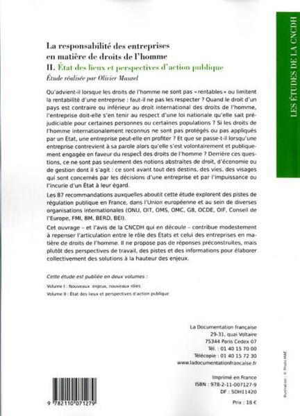 La responsabilité des entreprises en matière de droits de l'homme