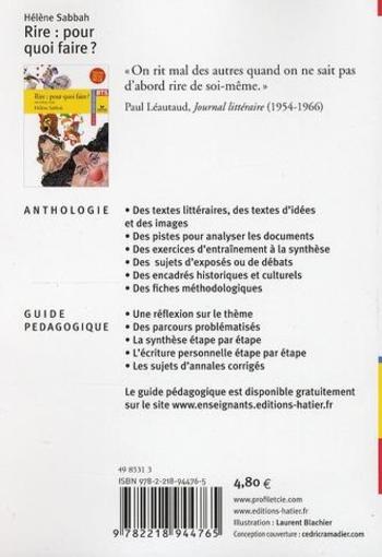 Rire : pour quoi faire ? anthologie ; BTS ; programme 2010-2012