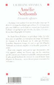 Amélie Nothomb, l'éternelle affamée - 4ème de couverture - Format classique