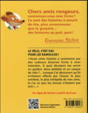 Geronimo Stilton t.57 : le vélo, c'est pas pour les ramollos ! - 4ème de couverture - Format classique