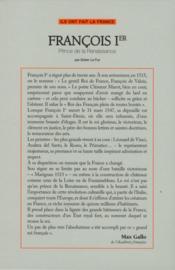 Ils ont fait la France t. 7 - François 1er ; prince de la Renaissance - 4ème de couverture - Format classique