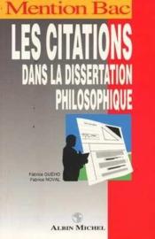 Les Citations Dans La Dissertation Philosophique - Couverture - Format classique