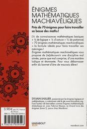 Énigmes mathématiques machiavéliques - 4ème de couverture - Format classique