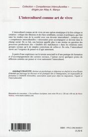 L'interculturel comme art de vivre - 4ème de couverture - Format classique