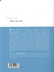 Mise au vert - 4ème de couverture - Format classique