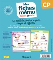 Mon mémo ; mes fiches français et maths CP ; tout retenir en un clin d'oeil - 4ème de couverture - Format classique