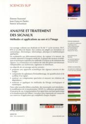 Analyse et traitement des signaux ; méthodes et applications au son et à l'image (2e édition) - 4ème de couverture - Format classique
