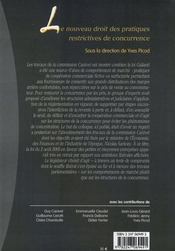 Le nouveau droit des pratiques restrictives de concurrence - 4ème de couverture - Format classique