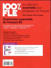 100% FLE : grammaire essentielle du français - 4ème de couverture - Format classique