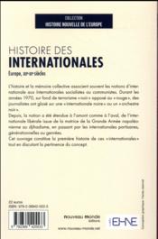 Histoire des internationales ; XIXe-XXe siècles - 4ème de couverture - Format classique