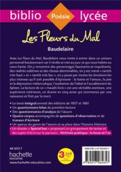 Les Fleurs du mal Baudelaire bac 2020 - 4ème de couverture - Format classique