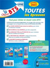 Objectif BTS : toutes les épreuves ; BTS GPME 1re et 2e années (édition 2023) - 4ème de couverture - Format classique