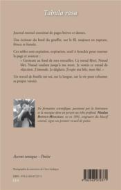 Tabula rasa - 4ème de couverture - Format classique