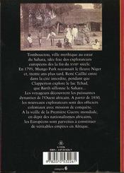 Vers Tombouctou ; l'Afrique des explorateurs t.2 - 4ème de couverture - Format classique