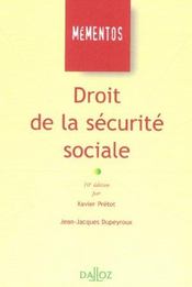 Droit De La Securite Sociale - Intérieur - Format classique