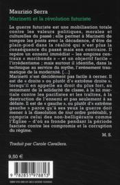 Marinetti et la révolution futuriste - 4ème de couverture - Format classique