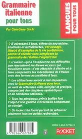 Grammaire Italienne Pour Tous - 4ème de couverture - Format classique