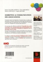 Marketing et communication des associations - 4ème de couverture - Format classique