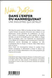 Dans l'enfer du mannequinat ; une industrie qui détruit - 4ème de couverture - Format classique