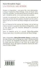 Les enquêtes de Maud Delage T.3 ; un festival meurtrier - 4ème de couverture - Format classique