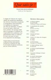 Les responsabiblités des juridictions - 4ème de couverture - Format classique