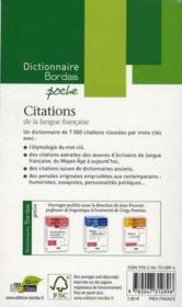 Dictionnaire Bordas poche : citations de la langue française - Couverture - Format classique