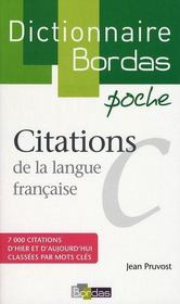 Dictionnaire Bordas poche : citations de la langue française - Intérieur - Format classique