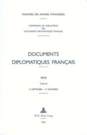 Documents diplomatiques francais - 1915 - tome iii (15 septembre - 31 decembre) - Couverture - Format classique
