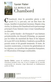 Le roman de Chambord - 4ème de couverture - Format classique