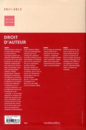 Droit d'auteur (édition 2011/2012) - 4ème de couverture - Format classique