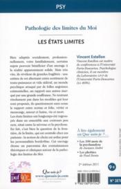 Les états limites (2e edition) - 4ème de couverture - Format classique