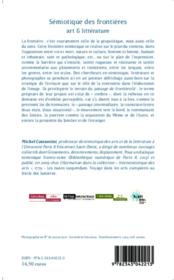 Sémiotique des frontières ; art et littérature - 4ème de couverture - Format classique