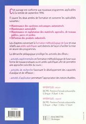 Sciences Physiques Bac Pro Maintenance - Livre Eleve - Ed.2000 - 4ème de couverture - Format classique