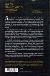 Guide des sanctuaires mariaux de France - 4ème de couverture - Format classique