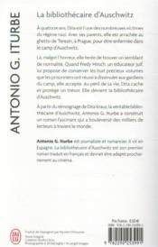 La bibliothecaire d'Auschwitz - 4ème de couverture - Format classique