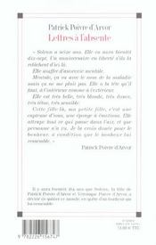 Lettres à l'absente - 4ème de couverture - Format classique