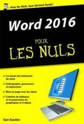 Word 2016 pour les nuls  - Dan Gookin 
