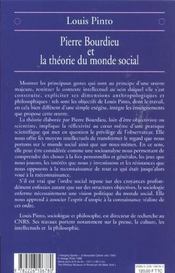 Pierre Bourdieu et la théorie du monde social - 4ème de couverture - Format classique