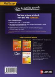 REFLEXE T.16 ; Bac pro tertiaires ; toutes les matières - 4ème de couverture - Format classique