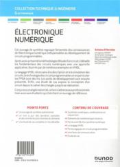 Électronique numérique ; architecture, VHDL, technologie des circuits programmables - 4ème de couverture - Format classique