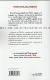Pour un état fort - 4ème de couverture - Format classique
