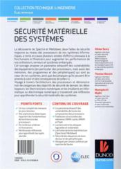 Sécurité materielle des systèmes ; vulnérabilité des processeurs et techniques d'exploitation - 4ème de couverture - Format classique