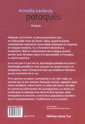 Pataques - 4ème de couverture - Format classique