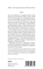 Zone - 4ème de couverture - Format classique